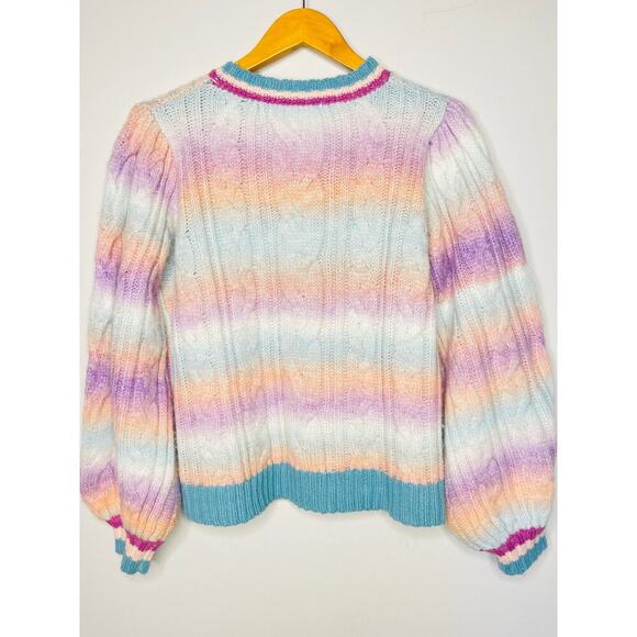 KARLIE women’s pullover cable knit sweater size M - Picture 3 of 10